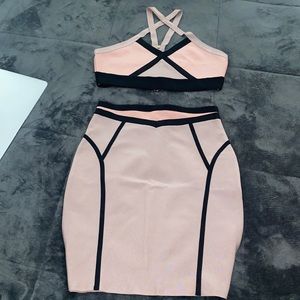 Bandage Set Skirt & Crop Top 2 Piece Set